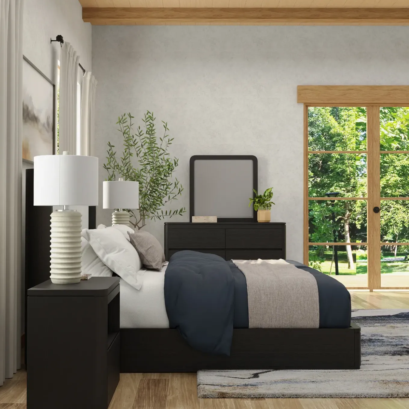 Aiden King Bed, Dresser, Mirror, Night Stand