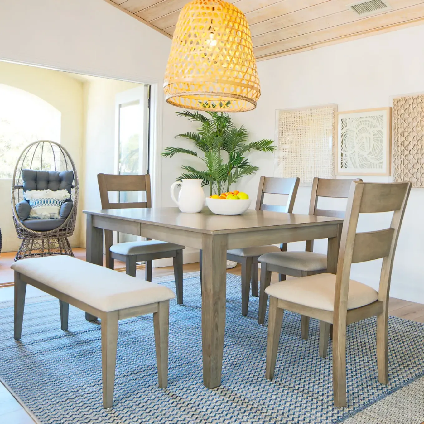 Alamo 5pc Dinette Set: Extendable Table, 4 Chairs