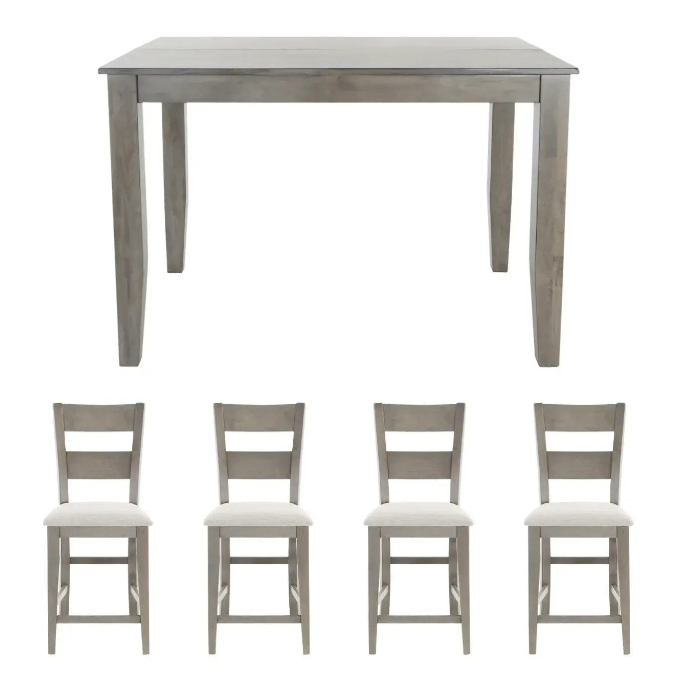 Alamo 5pc Pub Set: Extendable Counter Height Table, 4 Pub Chairs