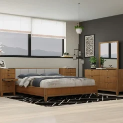 Amalie California King Bed Wall Bed With Piers, Dresser, Mirror