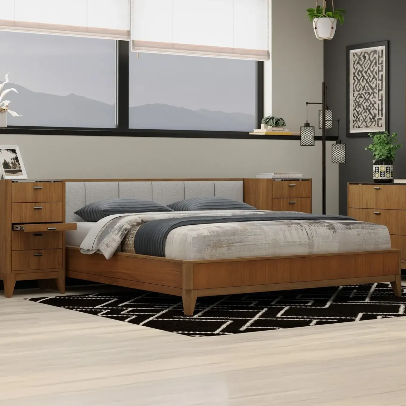 Amalie Eastern King Wall Bed With 2 Piers