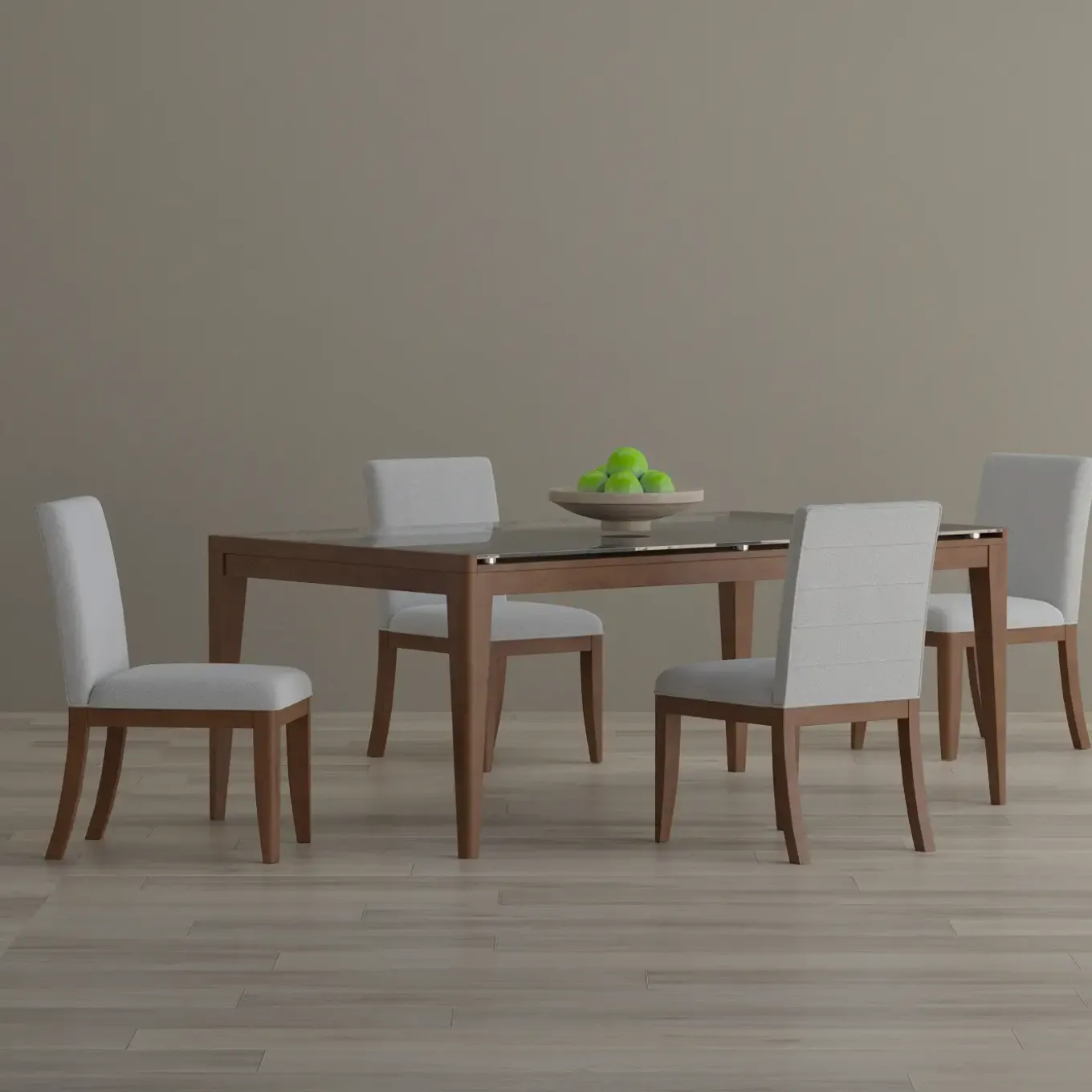 Amalie 5pc: Dining Table And 4 Upholstered Chairs