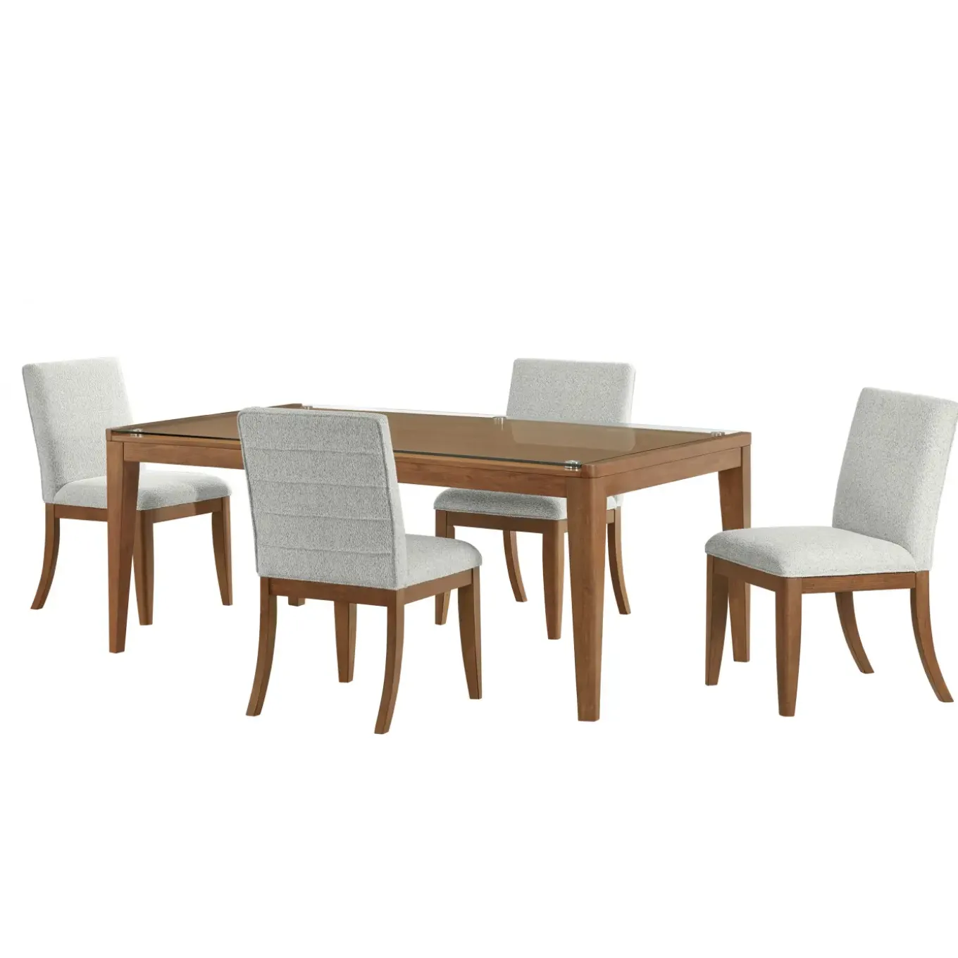 Amalie 5pc: Dining Table And 4 Upholstered Chairs