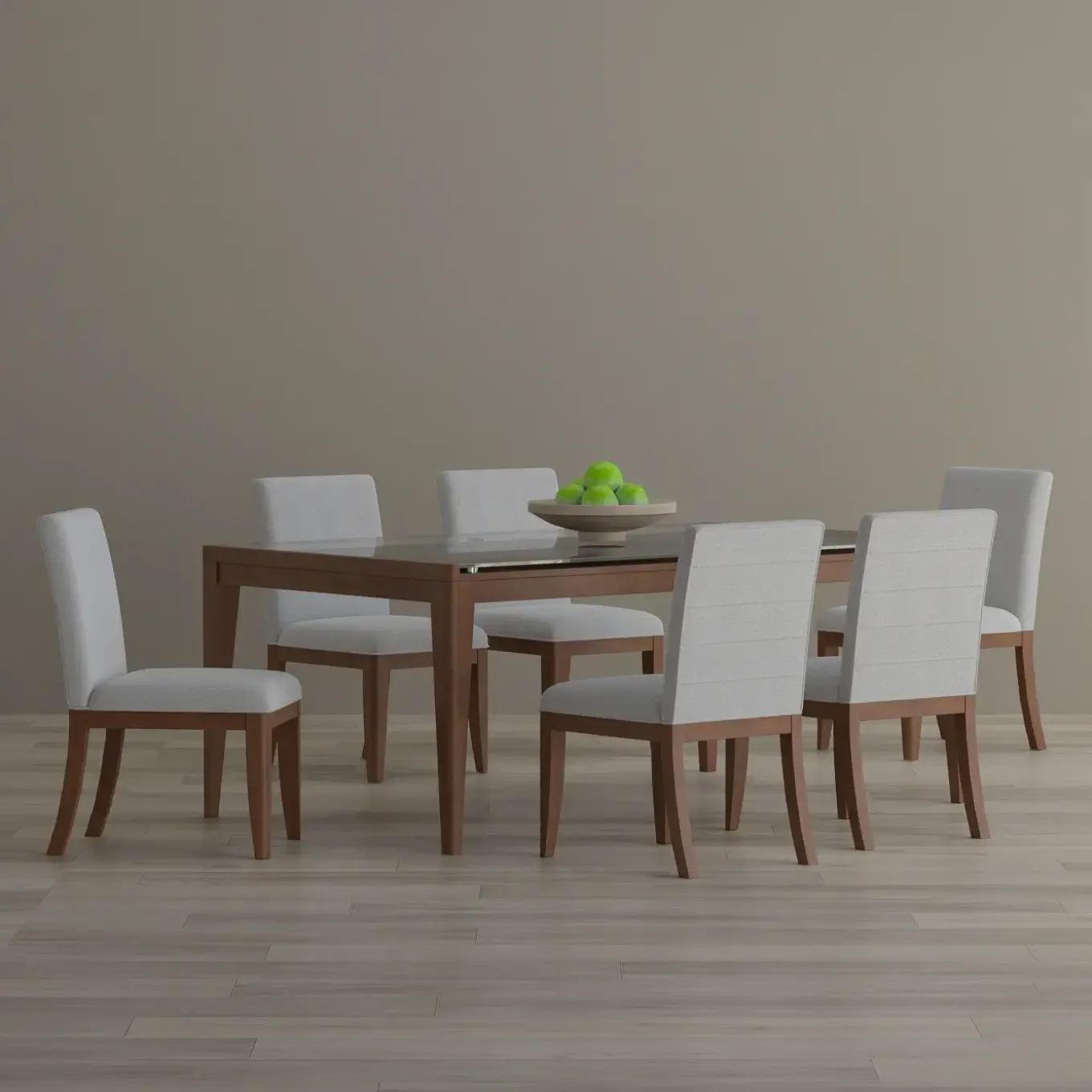 Amalie 7pc: Dining Table And 6 Upholstered Chairs