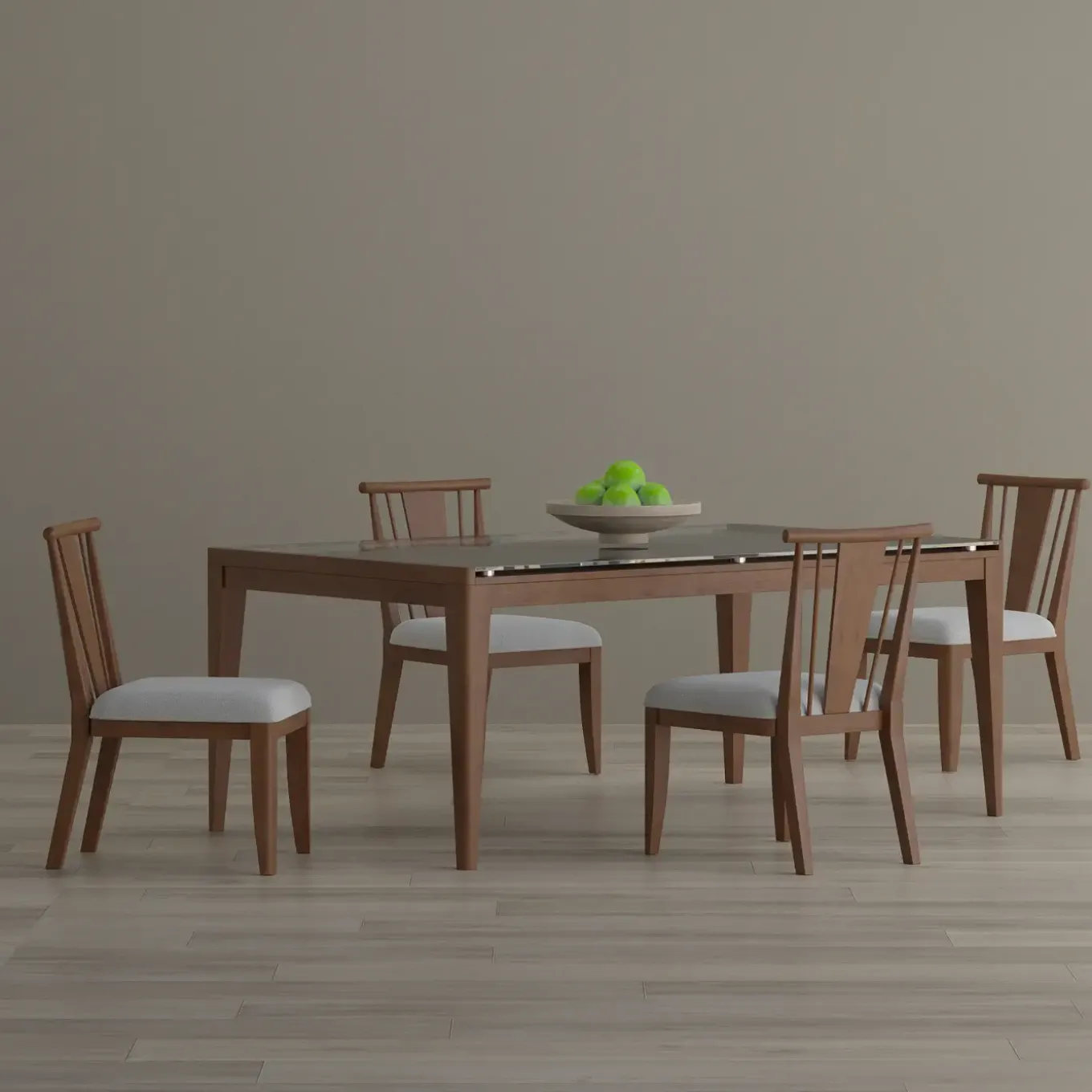 Amalie 5pc: Dining Table And 4 Wood Side Chairs