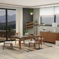 Amalie 5pc: Dining Table And 4 Wood Side Chairs