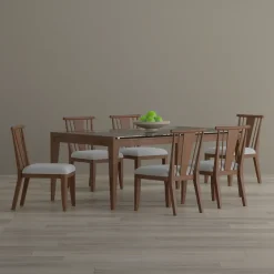 Amalie 7pc: Dining Table And 6 Wood Side Chairs