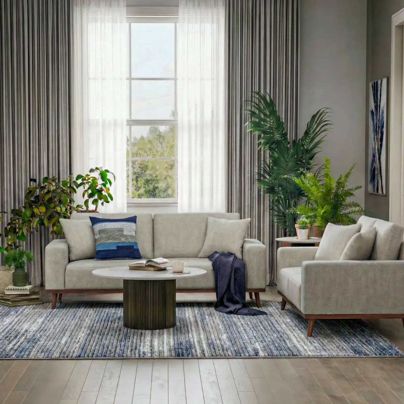 Ava Fabric Living Room Set
