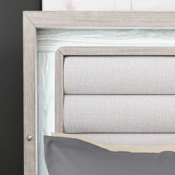 Avery California King Upholstered Bed with Light