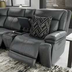 Blockbuster 6pc Immersive Sound Power Sectional w/heat and massage
