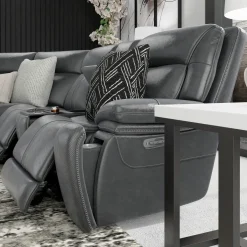 Blockbuster 6pc Immersive Sound Power Sectional w/heat and massage