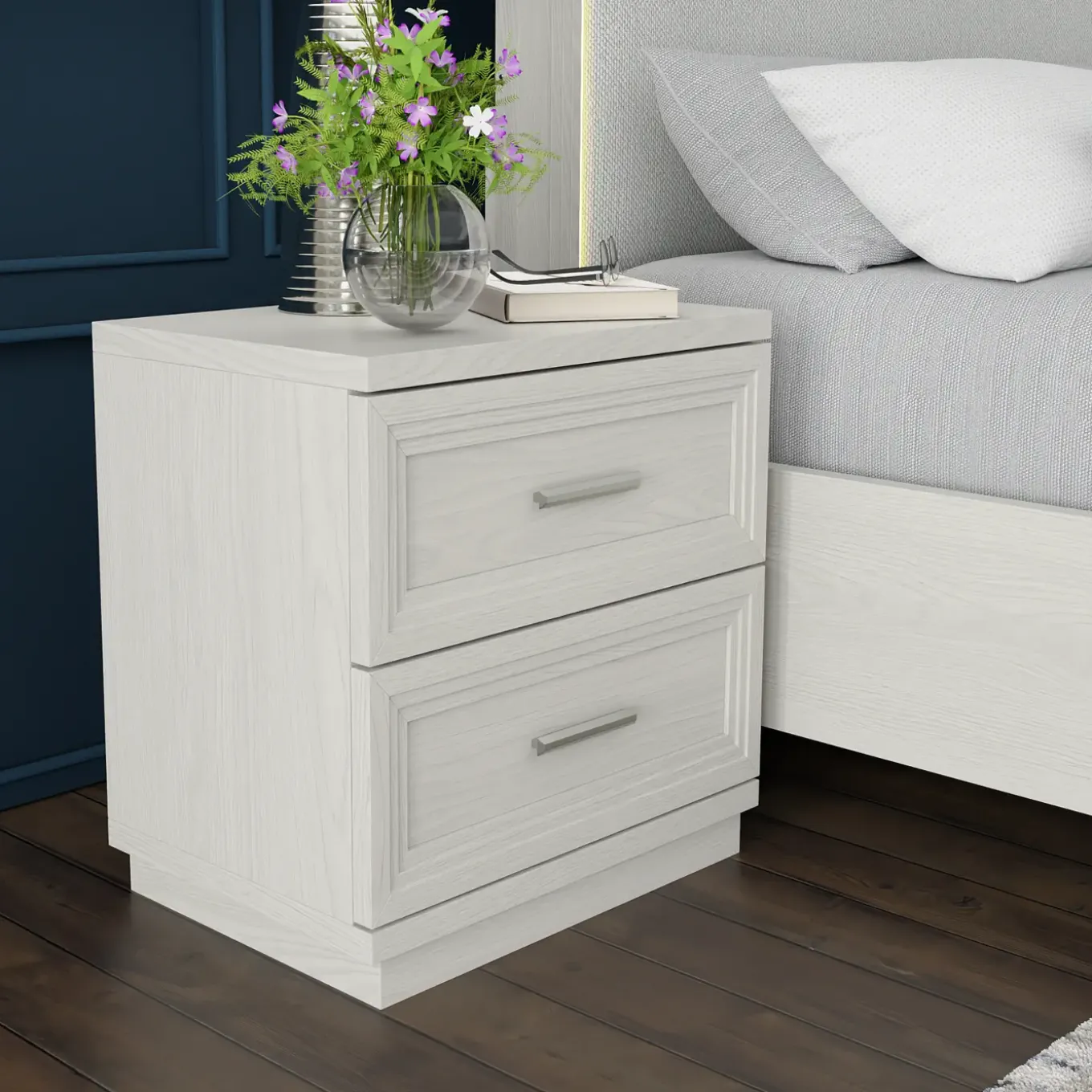 Burbank King Storage Bed, Dresser, Mirror, Nightstand