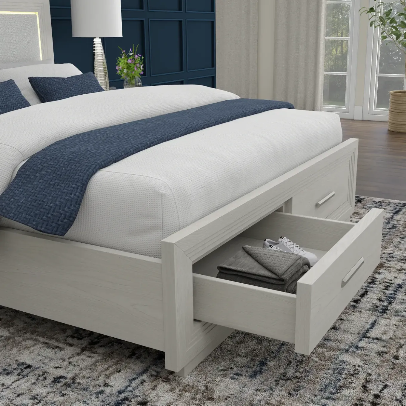 Burbank Queen Storage Bed With LED Lights
