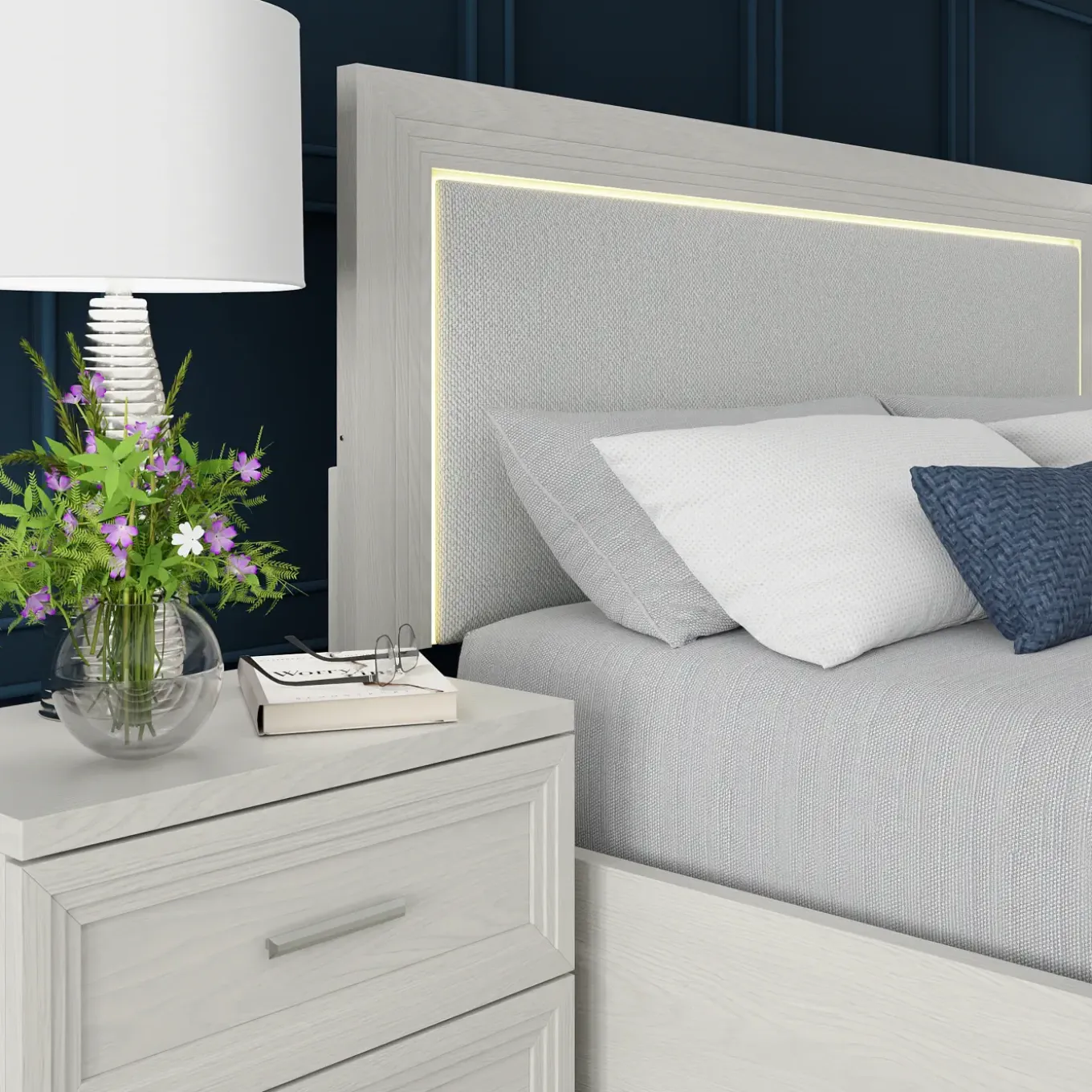 Burbank Queen Storage Bed With LED Lights