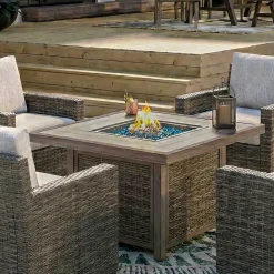 Cabo 5pc Fire Chat: Firepit+4 Lounge Chairs