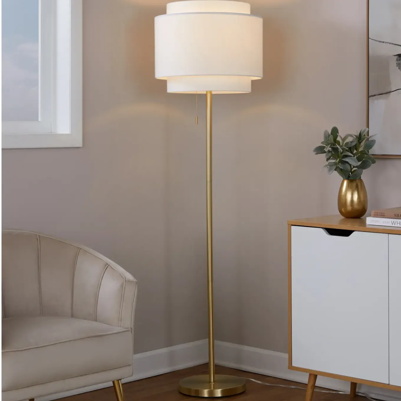 Cadence Gold Floor Lamp