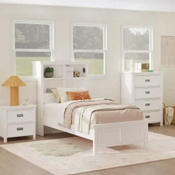 Cali Kids White Bookcase Bedroom Set