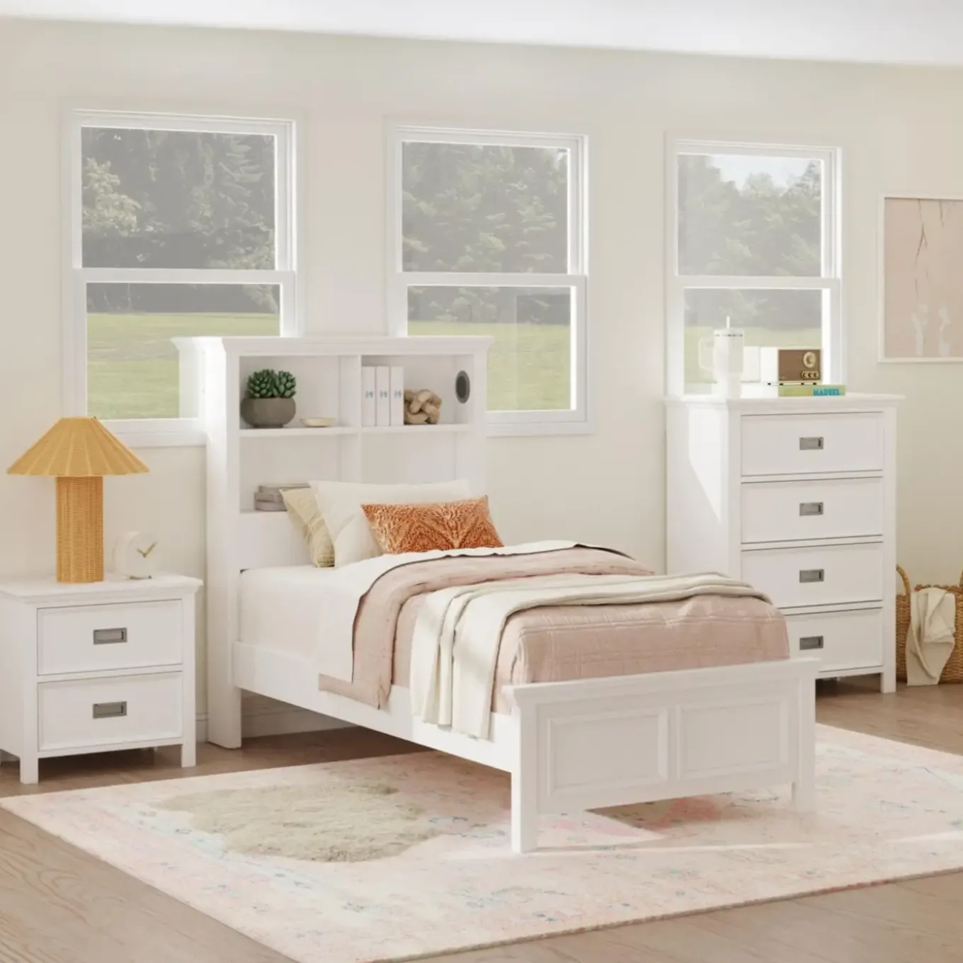 Cali Kids White Bookcase Bedroom Set