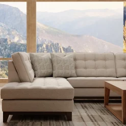 Calvin Sectional Beige 2pc Sectional with LAF Chaise