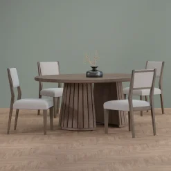 Carnaby Extendable Round Table & 4 Side Chairs