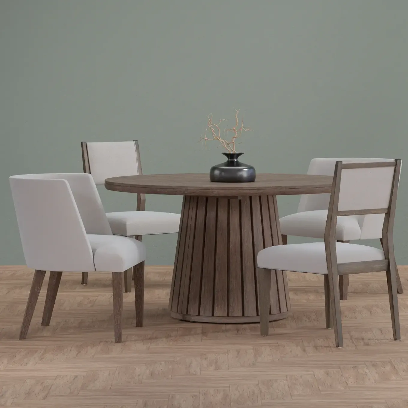 Carnaby Extendable Round Table, 2 Arm Chairs & 2 Side chairs
