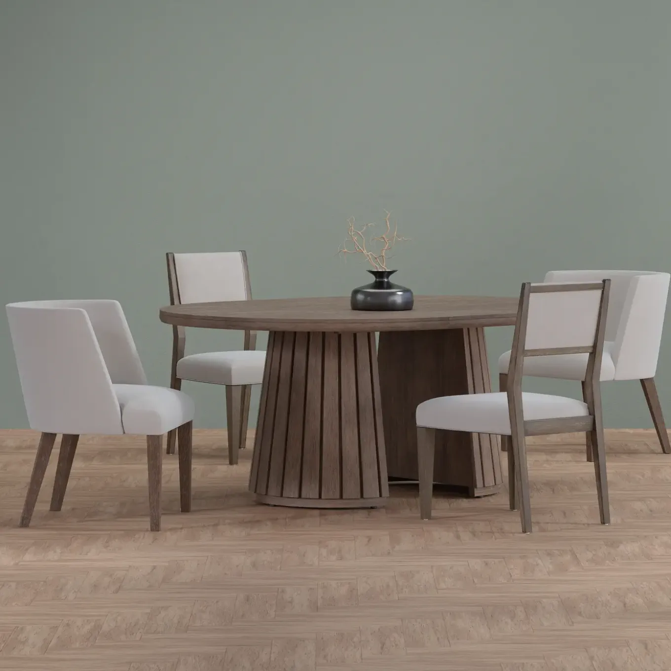 Carnaby Extendable Round Table, 2 Arm Chairs & 2 Side chairs