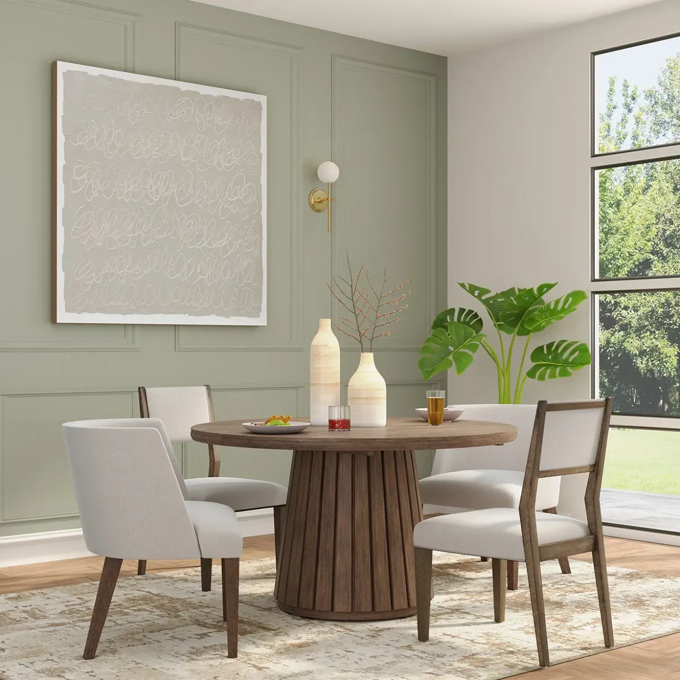 Carnaby Extendable Round Table, 2 Arm Chairs & 2 Side chairs