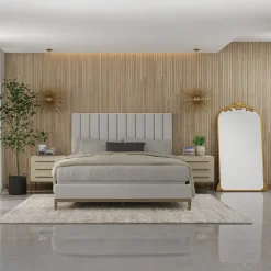 Cascade Channeled Upholstered Bed