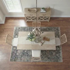Covington 5pc Dining Set: Trestle Rectangular Dining Table & 4 Side Chairs
