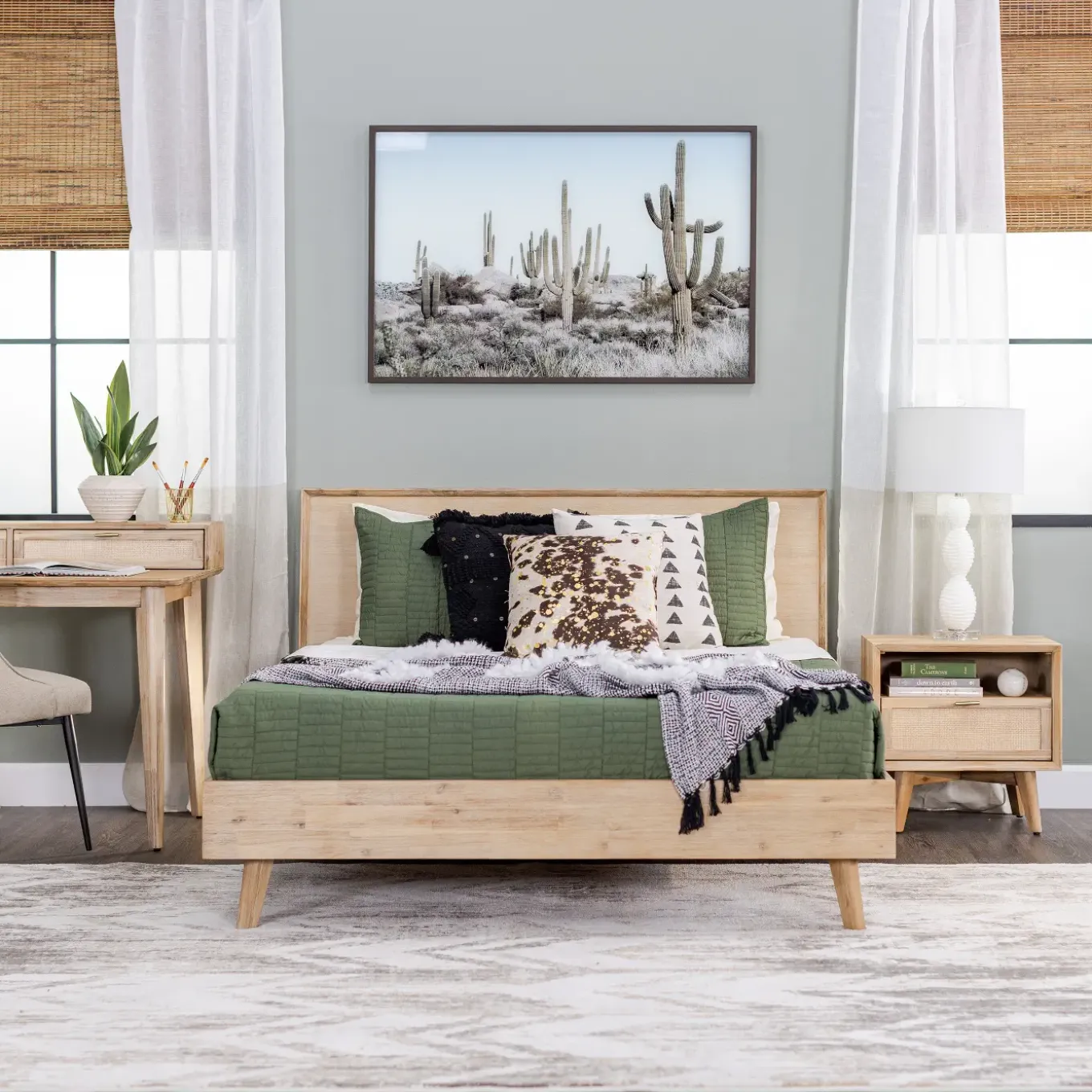 Crosby Eastern King Bed, Dresser, Mirror, Nightstand