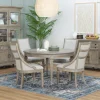 East Bay Extendable Round Table & 4 Arm Chairs
