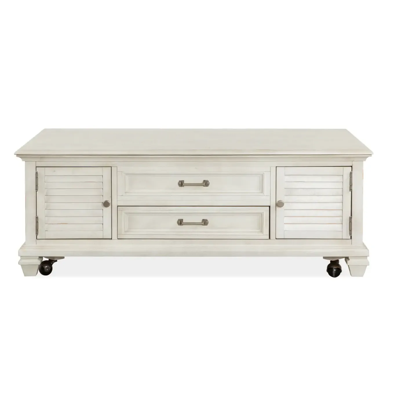 East Bay White Lift-top Storage Cocktail With Casters