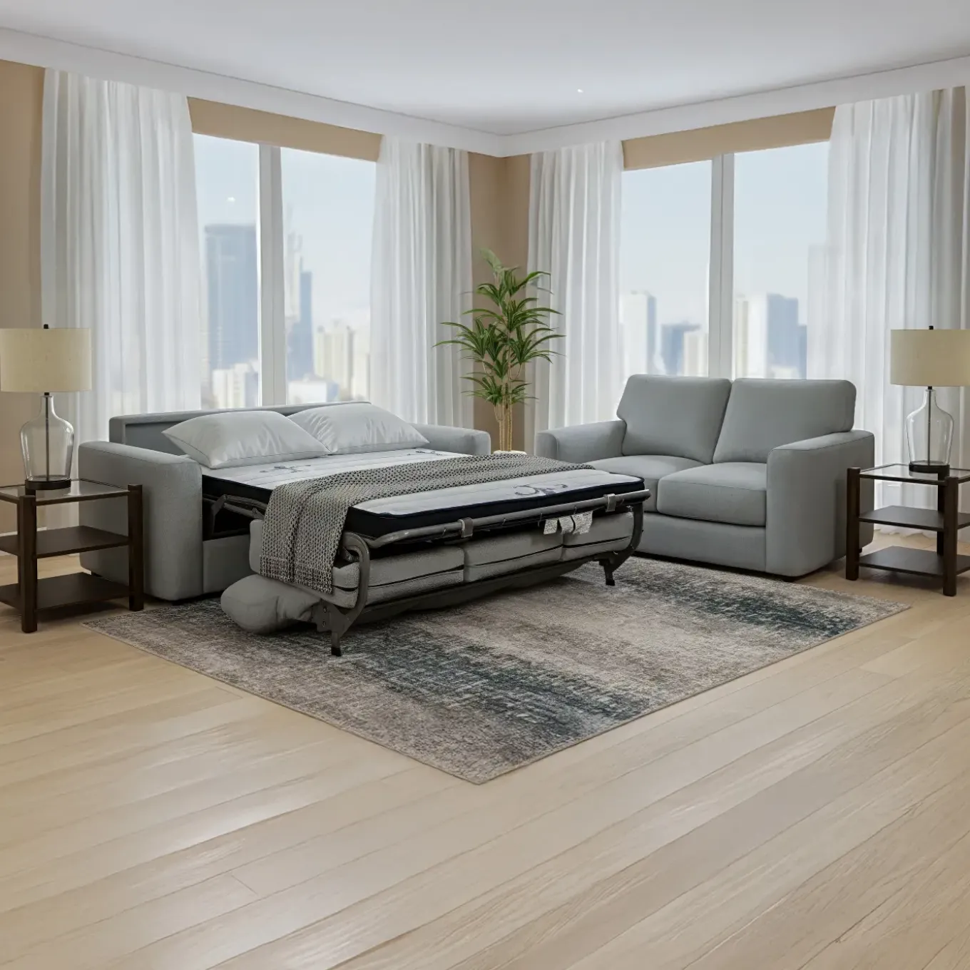 Emery Queen Sleeper Gray