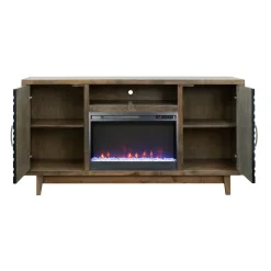 Everett 66 Inch Crystal Only Fireplace Console