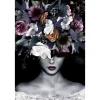 Floral Woman Glass Wall Art