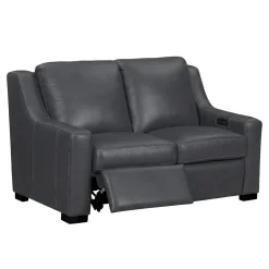 Fulton Leather Living Room Set Power Sofa & Power Loveseat