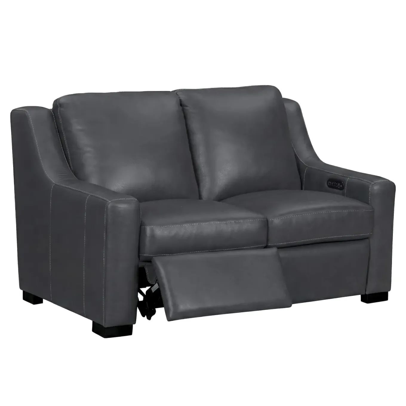 Fulton Leather Living Room Set Power Sofa & Power Loveseat