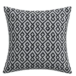 20" Greek Key Black Outdoor Pillow
