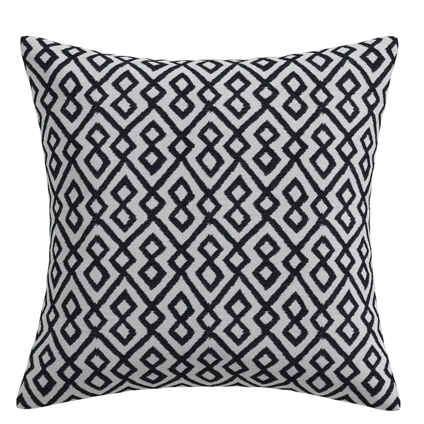 20" Greek Key Black Outdoor Pillow