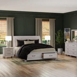 Hanover California King Sleigh Bed, Dresser, Mirror & Nightstand
