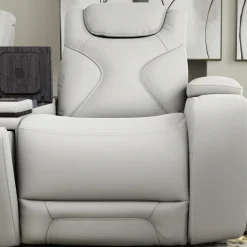 Jet White Leather Motion Sofa & Loveseat Set