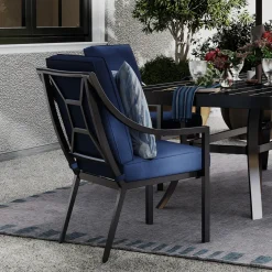 Lagoon Outdoor Dining Set-New! 7pc Dining Set: Table, 4 Arm Chairs& 2 Swivel