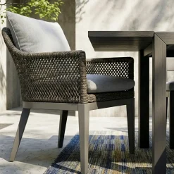 Laguna 7pc Dining Set: Table & 6 Woven Arm Chairs