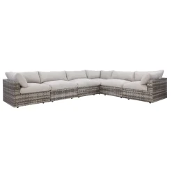 Laguna 6pc Sectional: 3 Corners & 3 Armless Chairs