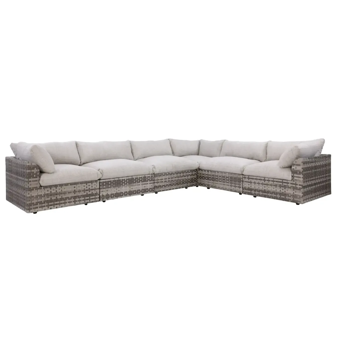 Laguna 6pc Sectional: 3 Corners & 3 Armless Chairs