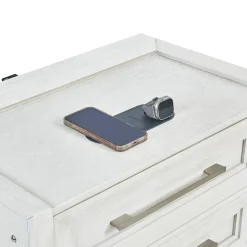 Laurel Eastern King Panel Bed, Dresser, Mirror & Nightstand