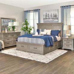 Legion Eastern King Storage Bed, Dresser, Mirror, Nightstand