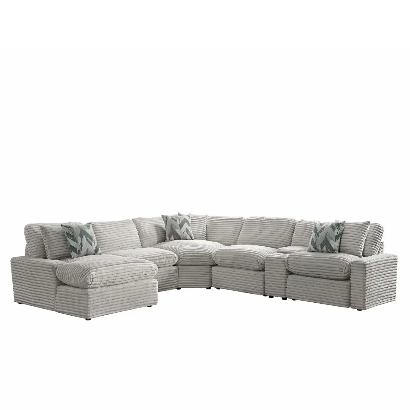 Lush 6pc Left Chaise Power Sectional
