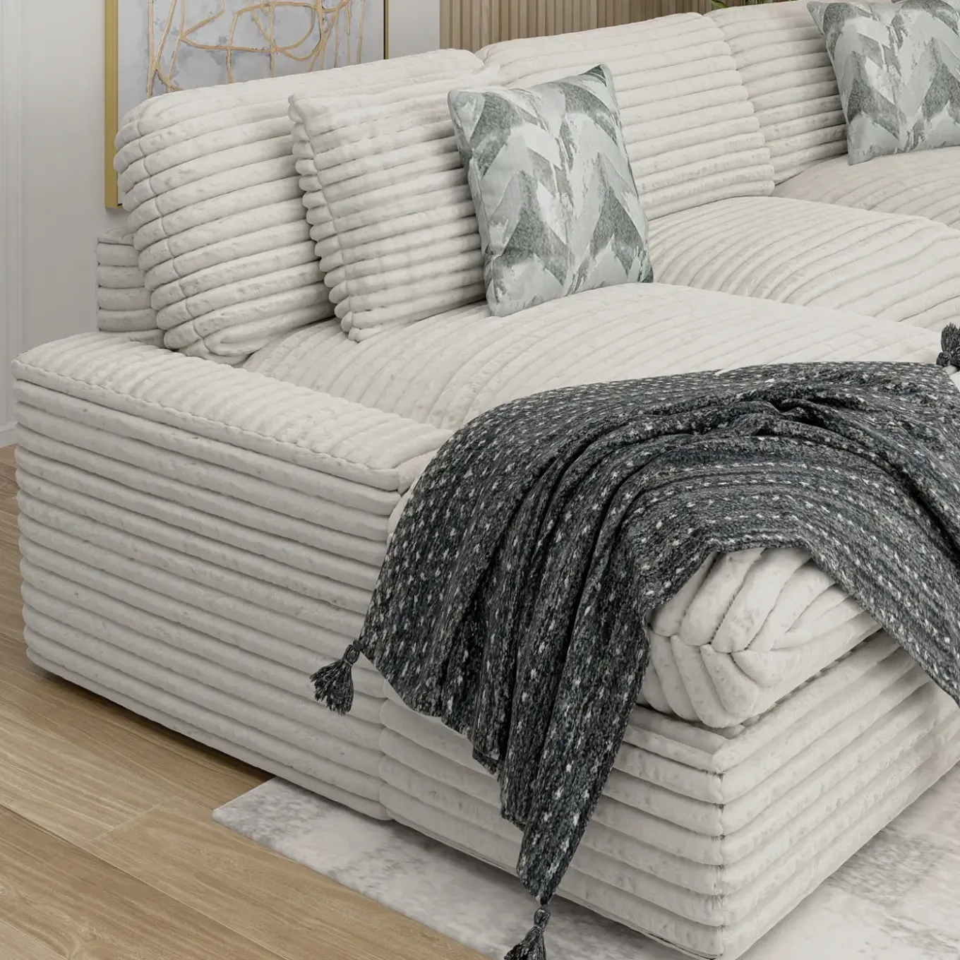 Lush 6pc Left Chaise Power Sectional