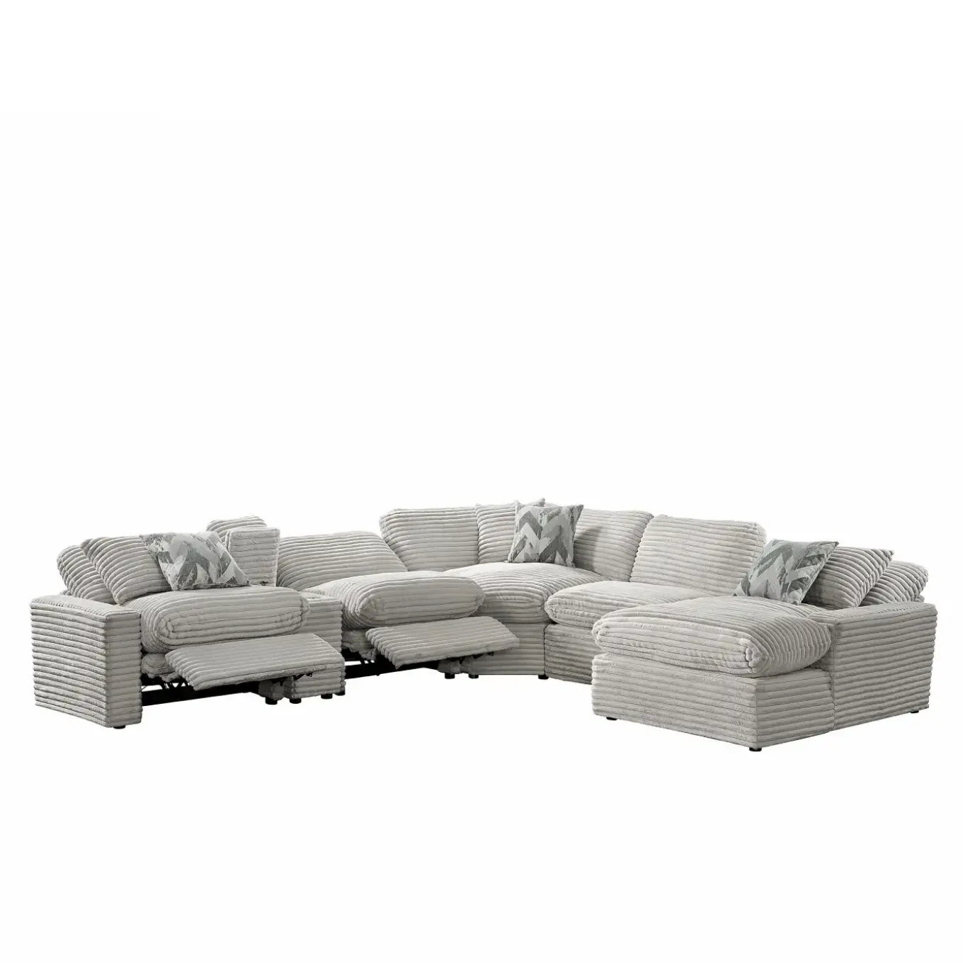 Lush 6pc Right Chaise Power Sectional